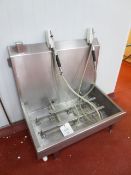Stainless steel twin hose boot wash, approx 960mm width