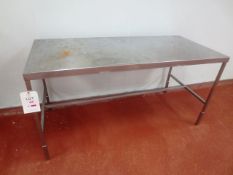 Stainless steel rectangular table, approx 1680 x 770mm