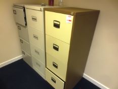Three various 4 drawer steel filing cabinets