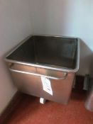Stainless steel square mobile bins, approx 700 x 700mm