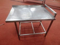 Stainless steel rectangular table, approx 1000 x 720mm