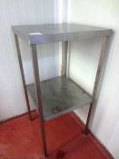 Stainless steel, 2-shelf tube/rack, approx 600 x 600mm