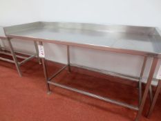 Stainless steel rectangular table, approx 1980 x 720mm