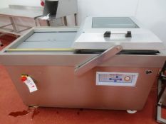 Webomatic stainless steel twin station vacuum packer, with gas flush , type ED120, serial no: