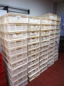 Approximately fifty five plastic trays, approx 800 x 400mm