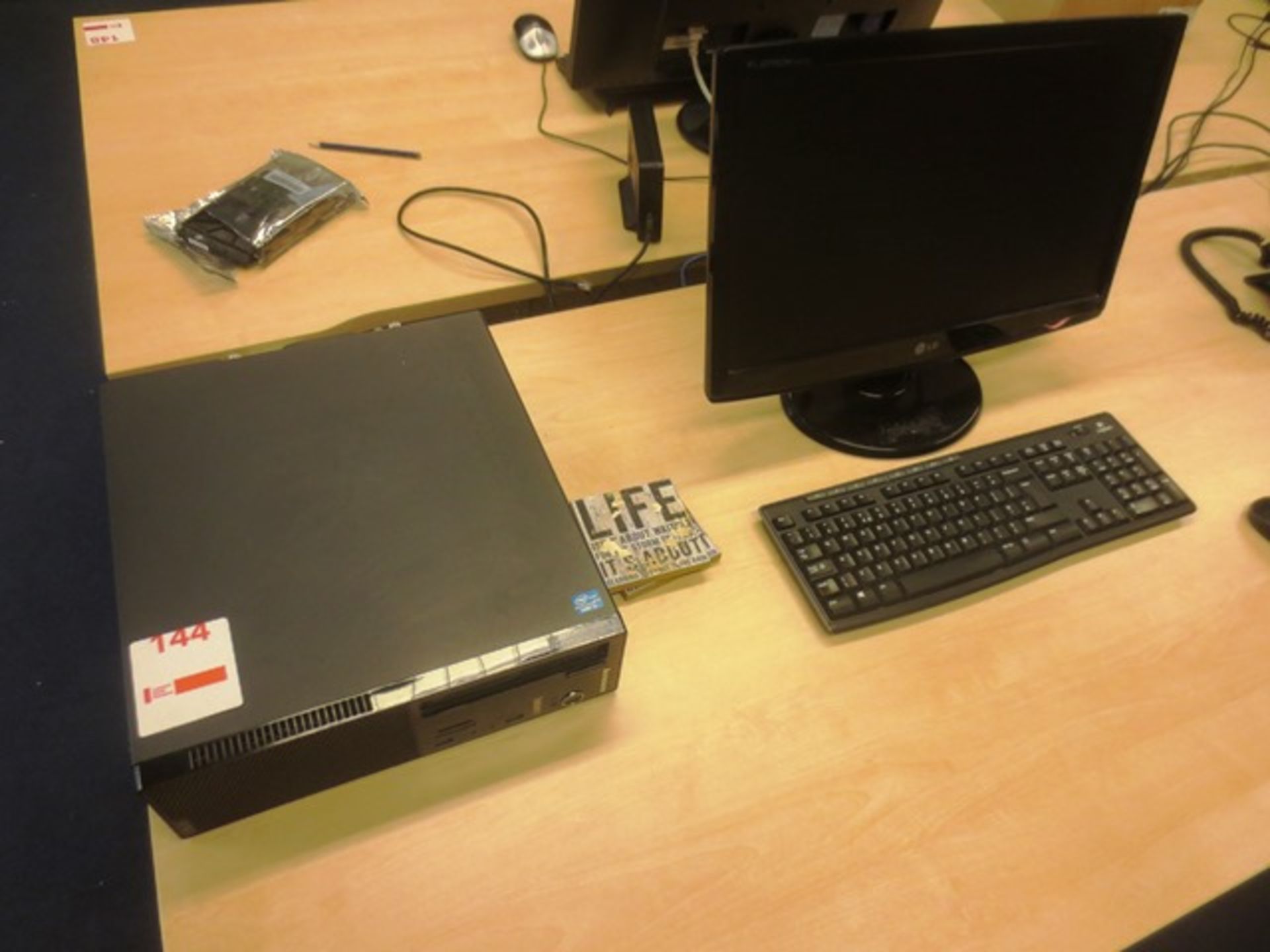 Lenovo Thinkcentre desktop PC, LG LCD flat screen monitor, keyboard, mouse (please note: no hard