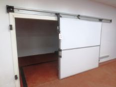 MTH insulated horizontal roller door, approx 2050 x 2050mm, with running rails