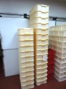 Twenty eight plastic trays, approx 600 x 300mm