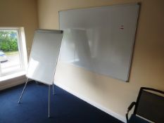 Wall mounted whiteboard and A frame flipchart