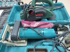 Makita 3901 Biscuit Cutter c/w Case 240V, Bosch PHO 20-82 Planer 240V