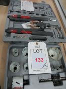 Bosch HSS-Binetac Hole Cutting Set in Case Sealey Manuel Riveting Gun in Case