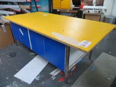 Two mobile layout tables 96" x 48" & layout table 96" x 48" (not including contents)
