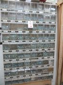 Wall Mounted 72 Position Perspex Fronted Storage Unit c/w Nuts, & Fixings Etc., as lotted