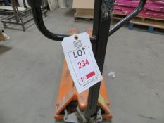 2000Kg Pallet truck c/w 2m extra long forks