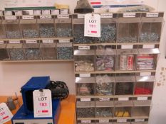 Wall Mounted 34 Position Perspex Fronted Storage Unit c/w Screws & Fixings Etc., as lotted