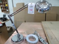 Two Illuminated Magnifier Lamps (Only One Stand)