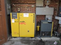 HPC Ask 27 rotary screw air compressor set, serial no: 1447, with TCH 26 dryer, inline filter and