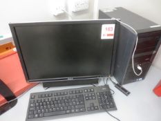 Fujitsu Esprino desktop PC, flat screen monitor, keyboard, mouse