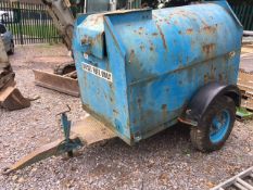 Single axle, towable, bundled steel fuel bowser (Please note: residual fuel may be present. A work