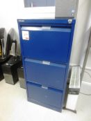 Three Bisley 3-drawer filing cabinets