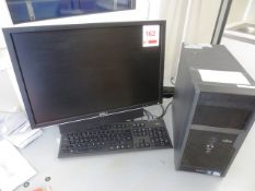 Fujitsu Esprino desktop PC, flat screen monitor, keyboard, mouse