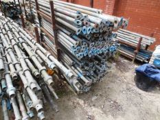 Twenty two stillages and two pallets of galvanised steel 'easy lock' type scaffolding, apx