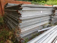Approx forty galvanised steel frame solid panel, site hoardng/security panels