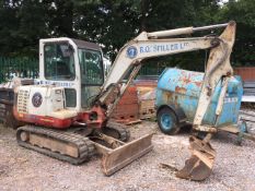 Takeuchi 3.43 ton hydraulic rubber tracked 360° excavator, model TB135, serial no: 13515630 (