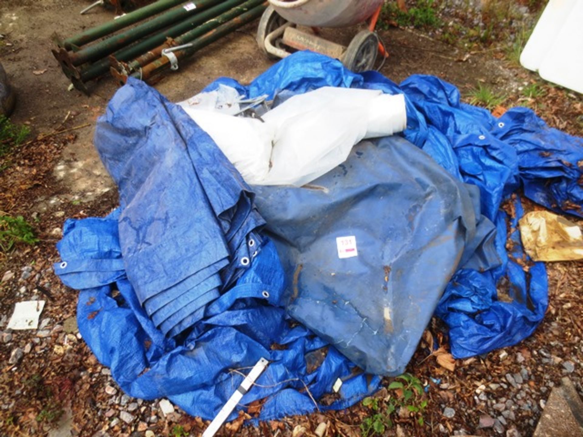 Assorted tarps and plastic sheeting