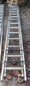 28-tread aluminium double extension roof ladder