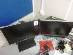 Dell Optiplex 755 desktop PC, two flat screen monitors, keyboards, mouse