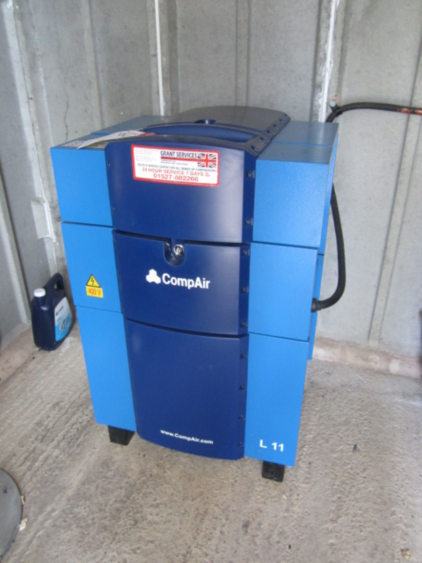 Compair L11 compressor, Model L11-10A serial number CD100223 62 004 (2015) and Abbot vertical air