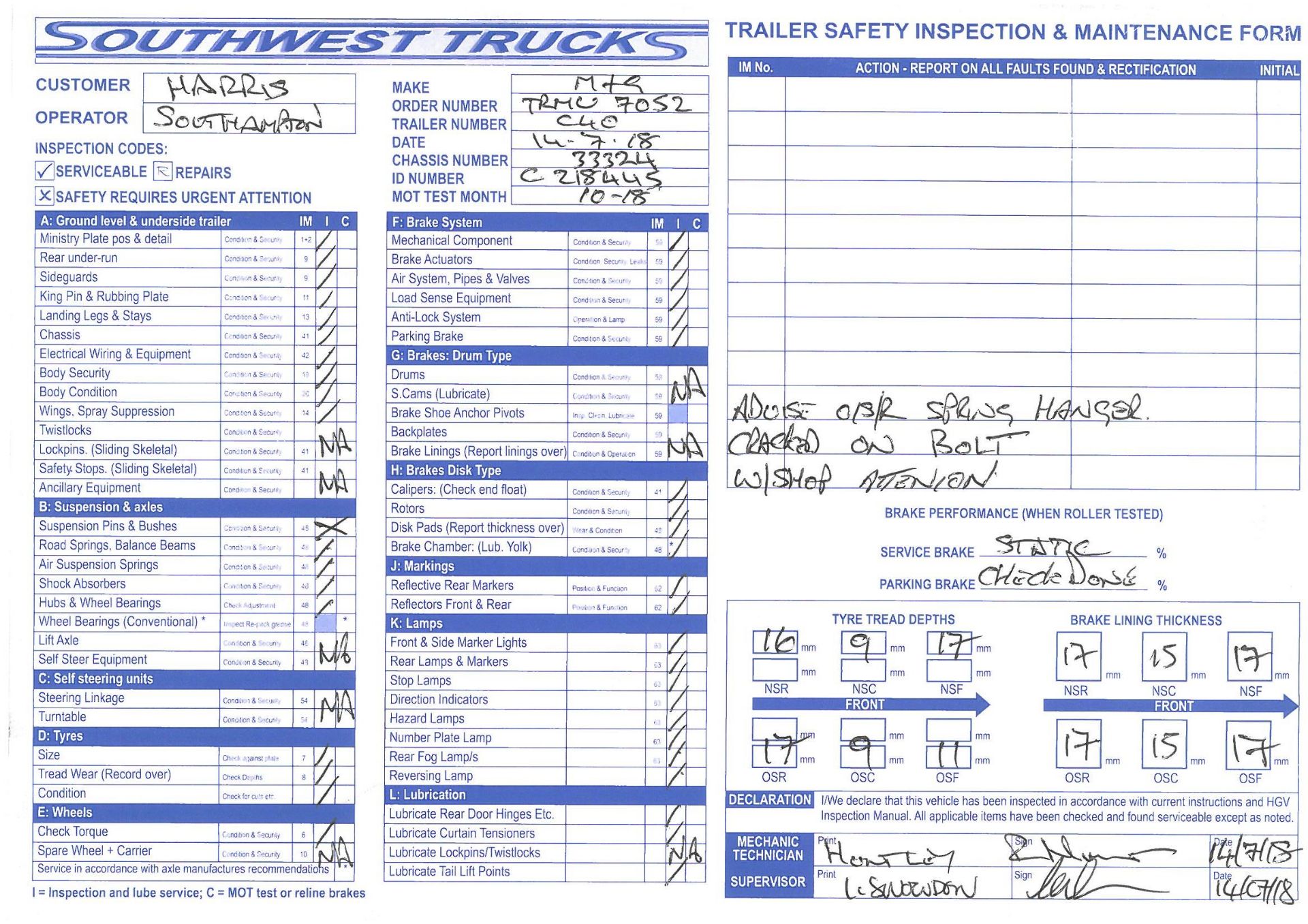 Boalloy/M&G FAC2Y 3 axle, disc brakes, Meritor axle, curtain side trailer, Chassis No: 33324, Year - Bild 13 aus 13