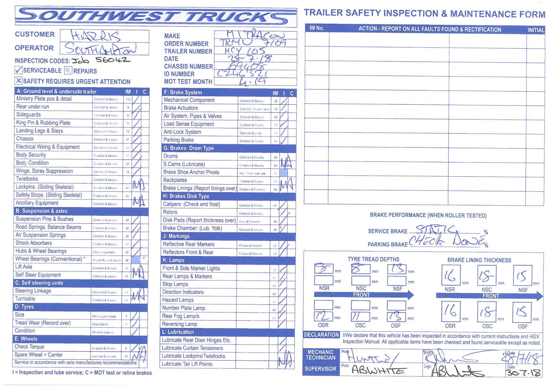 Montracon SMRC3A 3 axle, disc brakes, Meritor axle, curtain side trailer, Chassis No: d069408, - Bild 8 aus 8