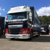 DAF FARCF400 space cab, automatic, 6x2, 26 ton GVW, Euro 6, curtain sided truck with Dhollandia tail