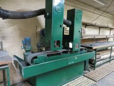 Bossi Linisher Machine model SP200/2U 200mm belt s/n 292-27/11/74 (1974) c/w Entry/Exit Tables &