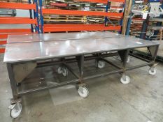 Two mobile tables 3200mm x 920mm