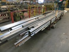 Two stillages & contents to include various lenghts of box section steel as lotted