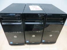 Three Hewlett Packard Pro 3500 Series M1 Core i5 Tower PC's