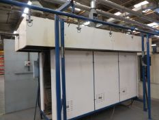 Bespoke Powder Coating Spray Booth and PED Contraflow Oven with Powered Carousel