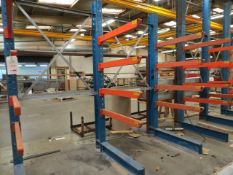 Five Bays of Heavy Duty Cantilever racking 3m (H) x 1.4m (D) x 1.5m (W) and two Bays Pallet