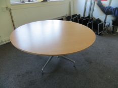Contents of meeting room 2 to include 1500mm dia meeting room table, six metal cantilever meeting