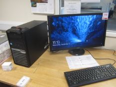 Acer Veriton 7700G desk top PC, flat screen monitor, keyboard, mouse, HP Laserjet 1022 printer and
