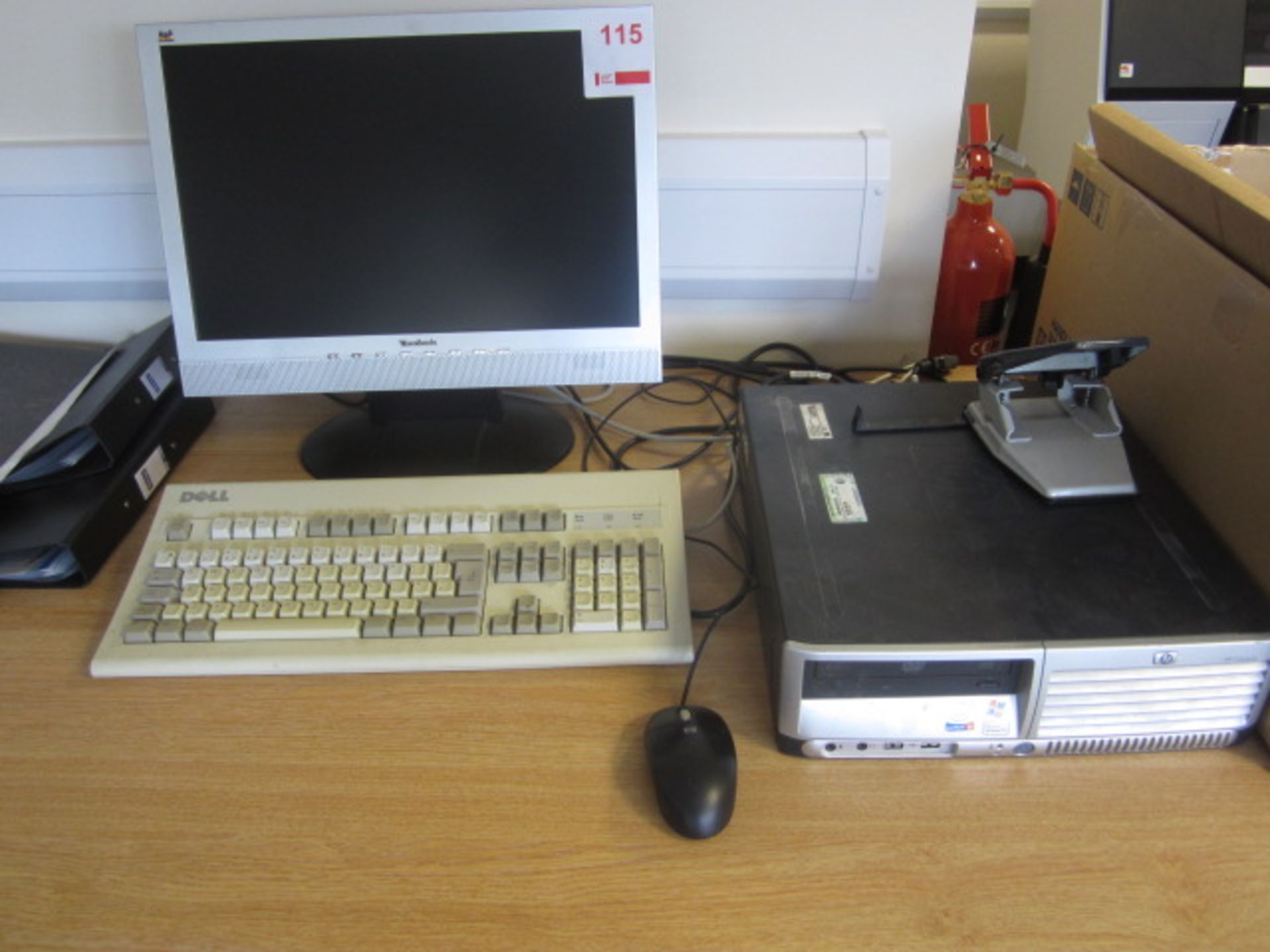 Acer Veriton and HP Compaq desktop PC's, flat screen monitor, keyboard, mouse