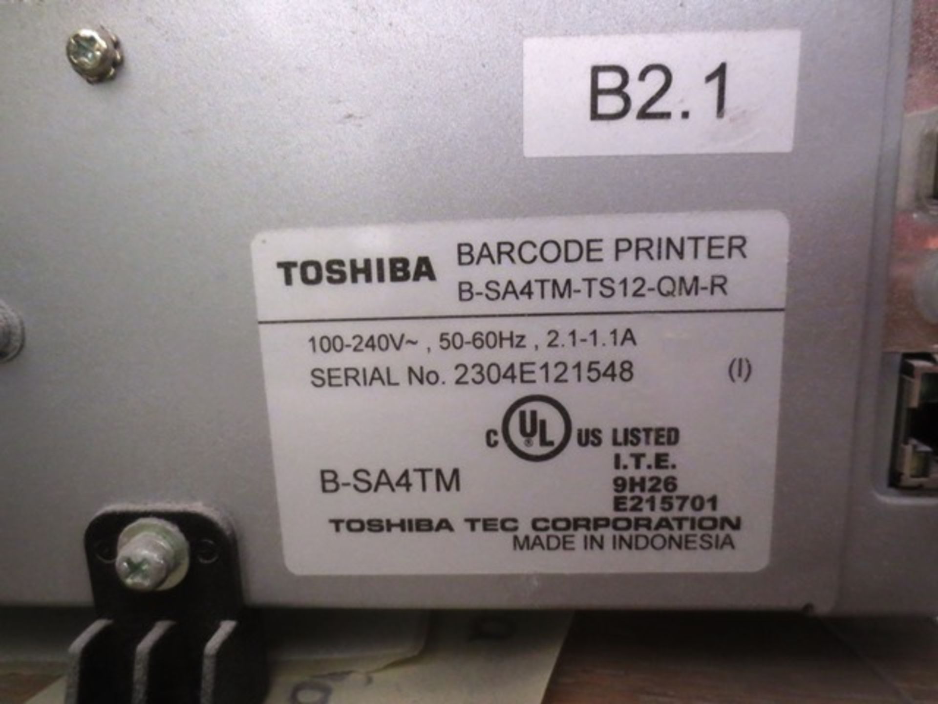 Toshiba B-SA4TM Barcode printer - Image 2 of 2