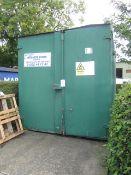 Shipping container, 10' x 8'.A work Method Statement and Risk Assessment must be reviewed and