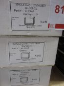 6 x boxes of Pressac communications single gang back box & euro style double face plates, unused