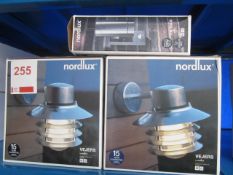 3 x Nordlux lights including 2 of Vejars outdoor wall lights, unused