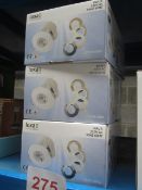 3 x Loxa LX3108NW 8w fire rated LED downlights, unused