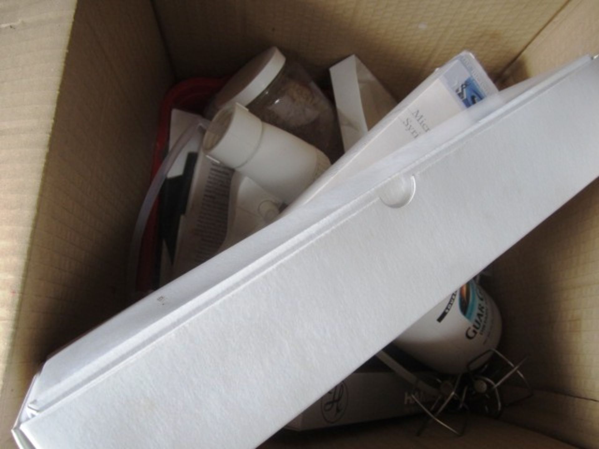 Box of assorted lab consumables